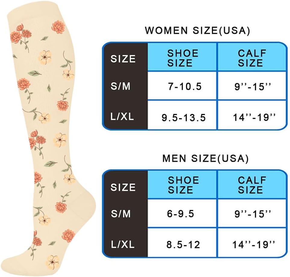 Thumbnail 6 de DHSO Graduated Compression Socks, Knee-High, 15-20 mmHg, 6 Pairs