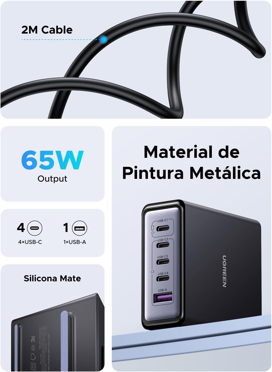 Thumbnail 7 de UGREEN Cargador USB C 65W 💻 Compatibilidad con iPhone 16-8 y más