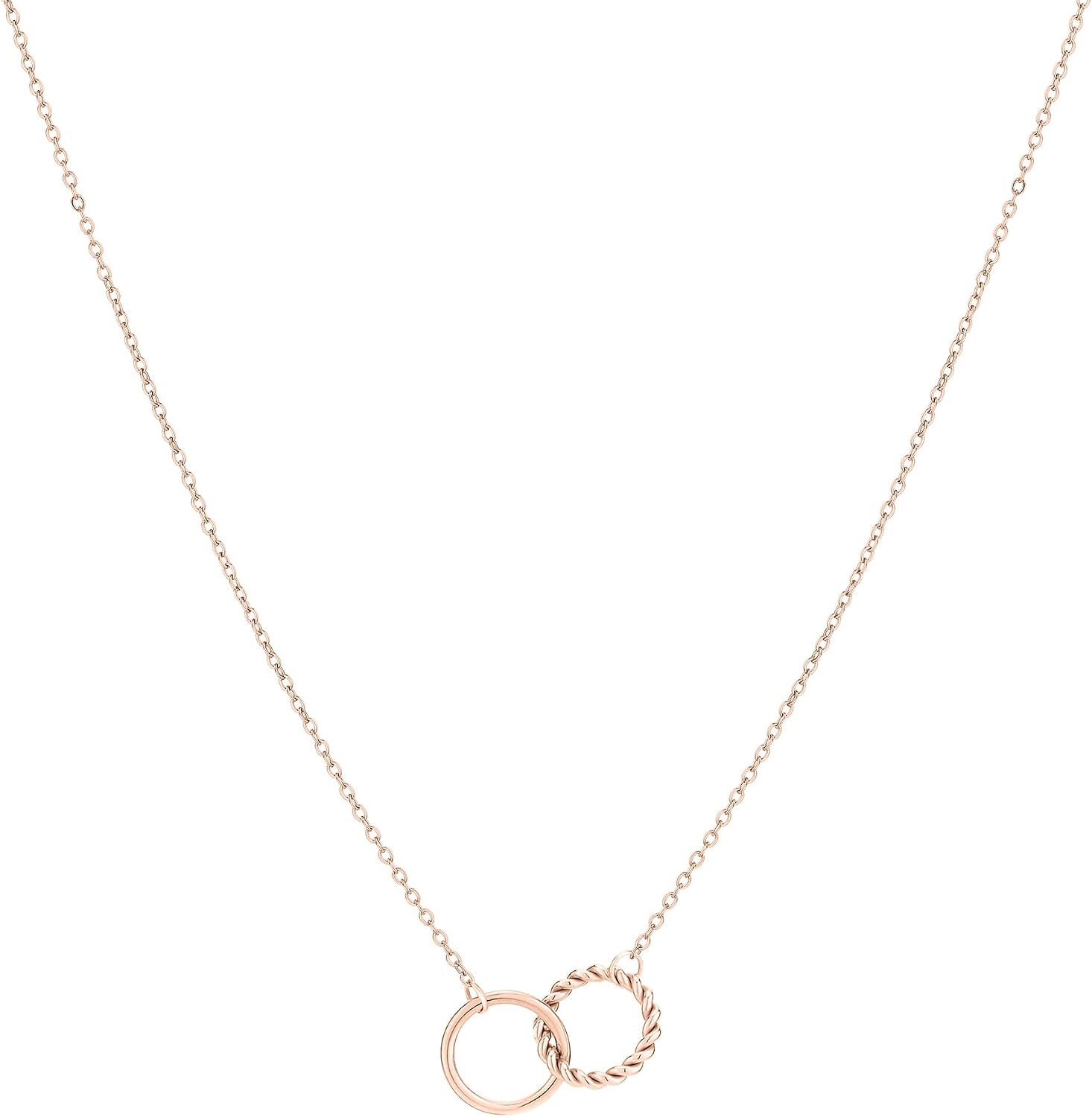 Detalle de Tamaris Halskette Damen mit Infinity-Anhängern – Edelstahl, IP Roségold, 45 cm