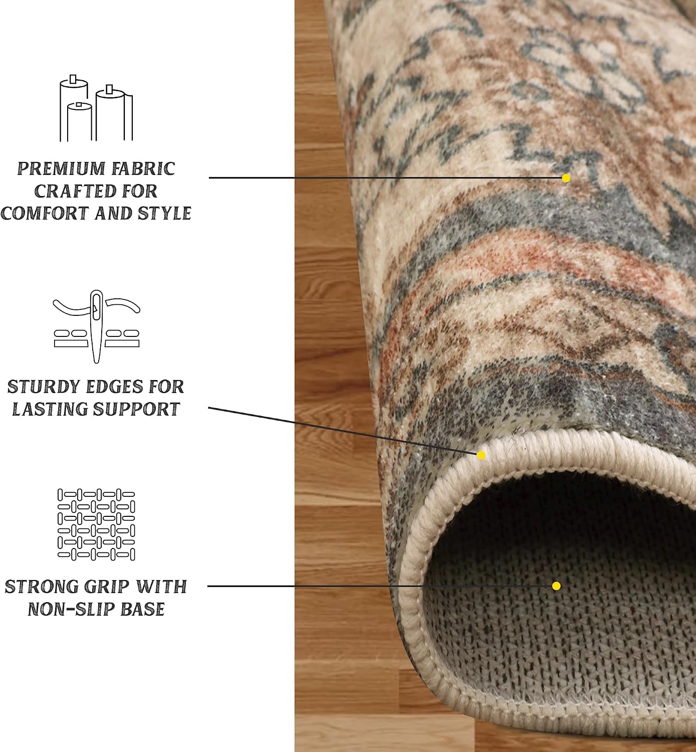 Thumbnail 6 de Cashmere style rug 160x230 cm