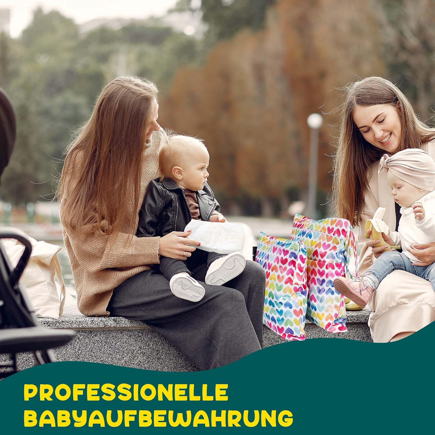 Thumbnail 3 de Loscarol Wetbag Kindergarten (2er Set, groß + klein) mit Druckknopfgriff – Nassbeutel für Windeln & mehr