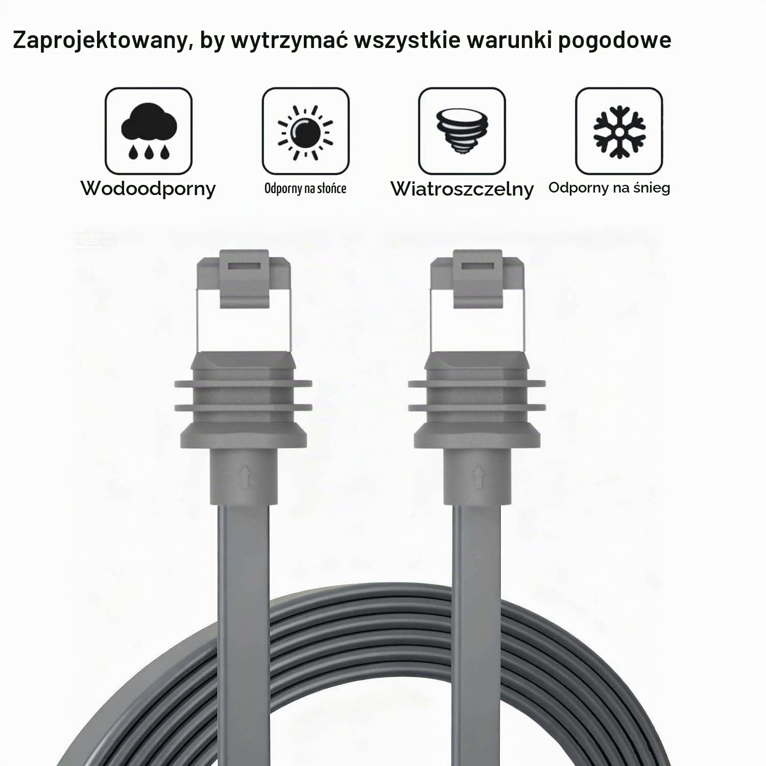 Thumbnail 6 de Elfcam płaski kabel Ethernet Cat 6A 30 m, RJ45, IP68 do Starlink
