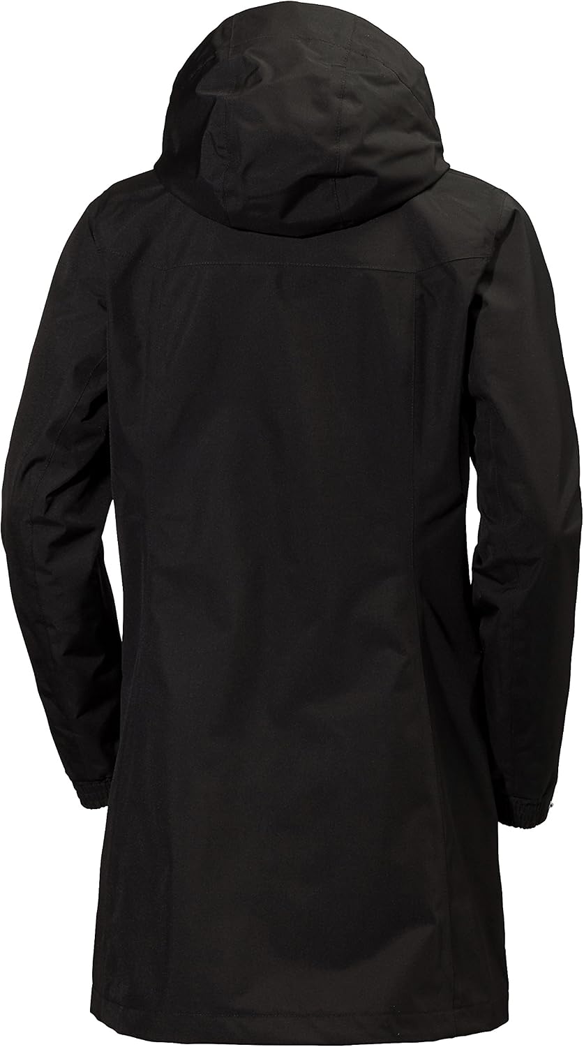 Detalle de Helly Hansen Damen Aden Lange Regenmantel – zuverlässiger Schutz mit feminine Silhouette