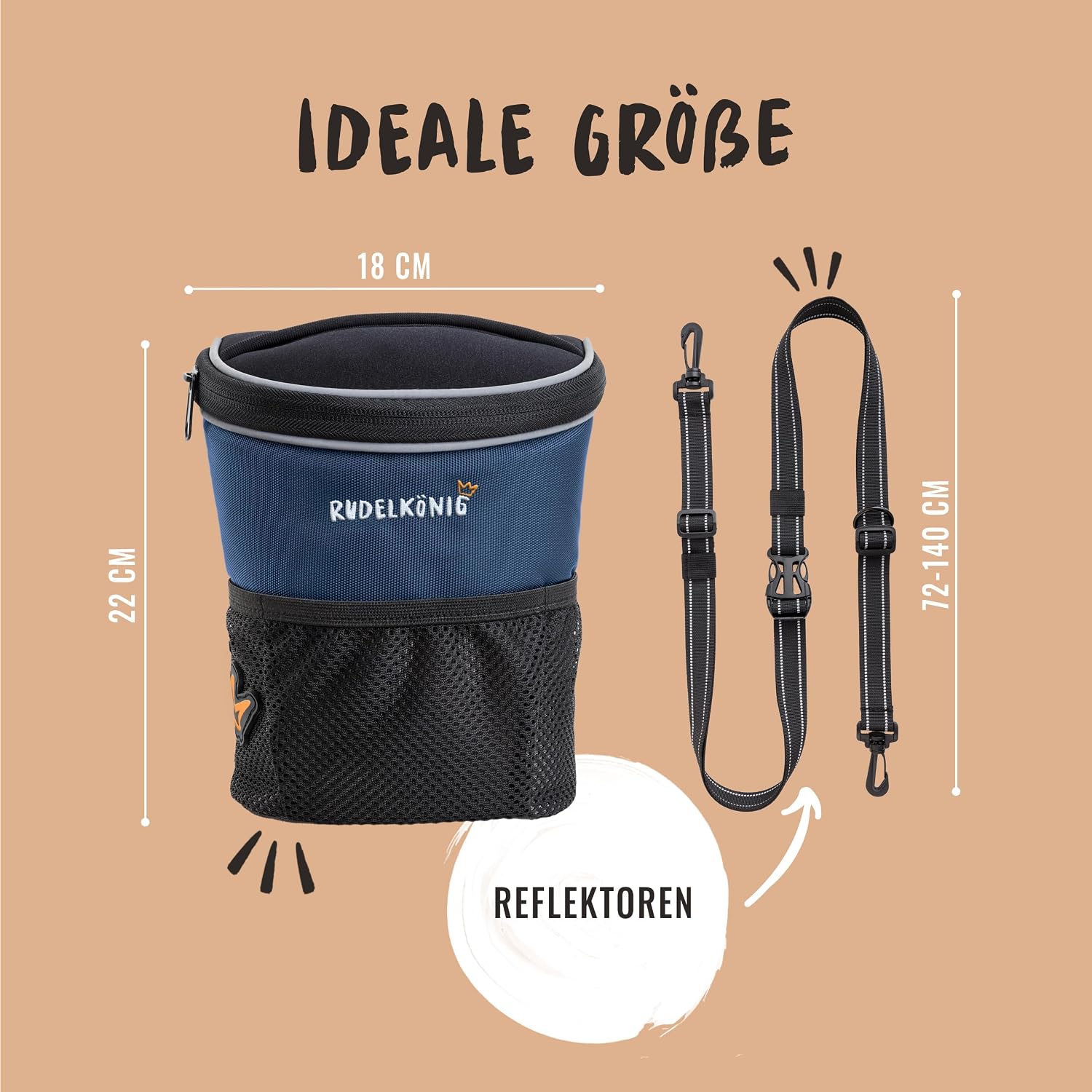 Detalle 2 de Rudelkönig Leckerlitasche für Hunde Gassi Tasche