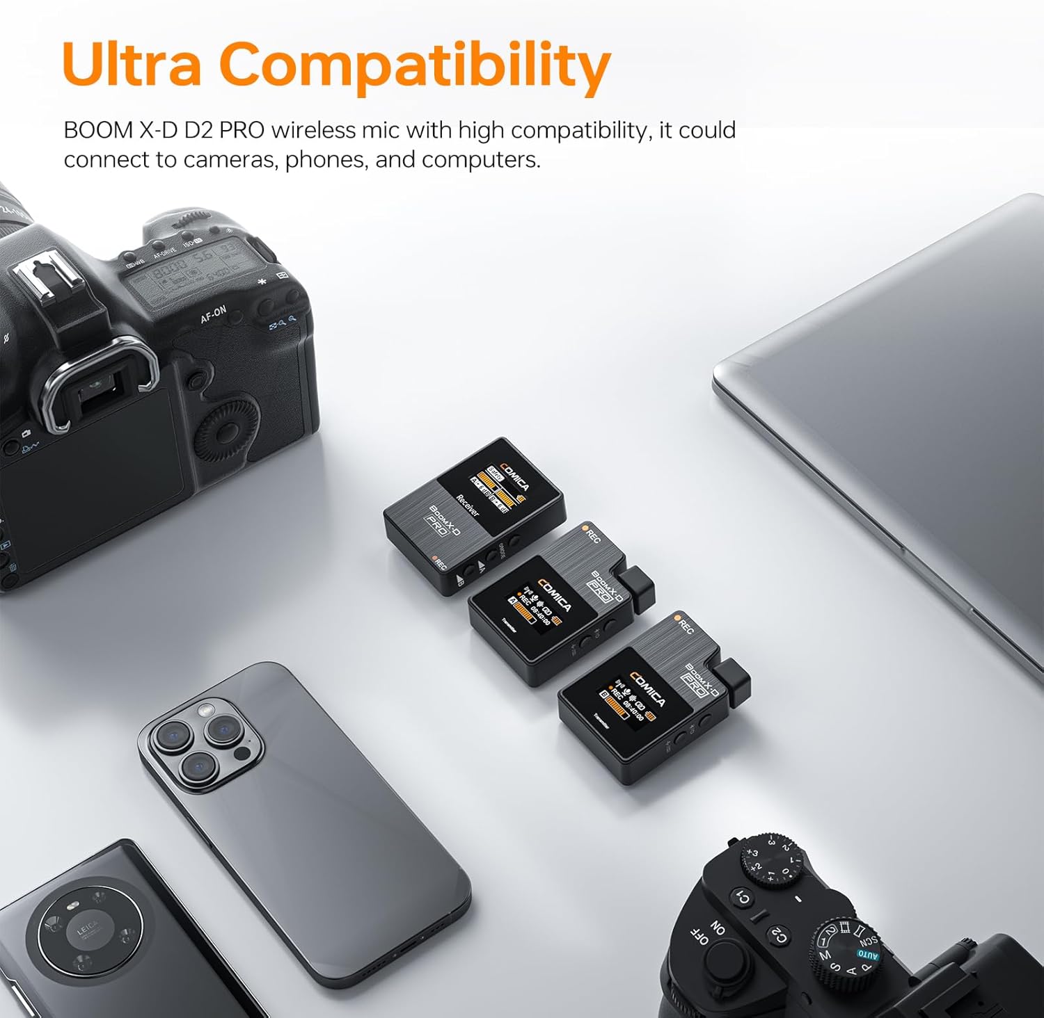 Thumbnail 3 de comica BoomX-D2 Pro kabelloses Krawattenmikrofon – 2,4 GHz, Dual-Kanal, 16 GB Speicher