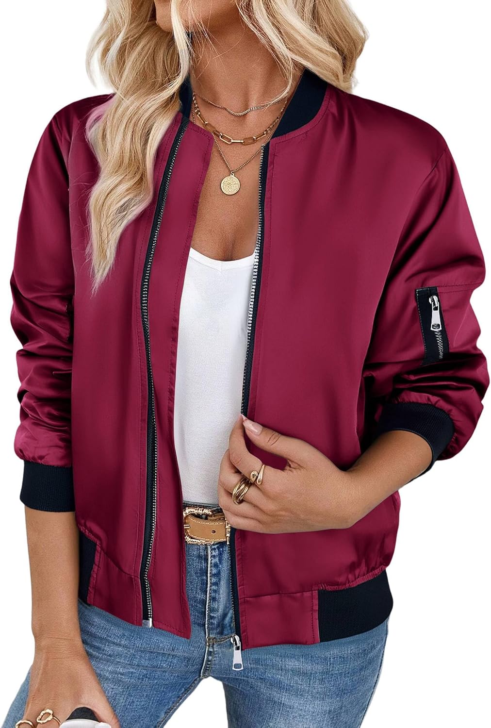 Thumbnail 6 de Zeagoo Bomberjacke Damen Kurz Blouson – Leichte Fliegerjacke für Frühling & Sommer