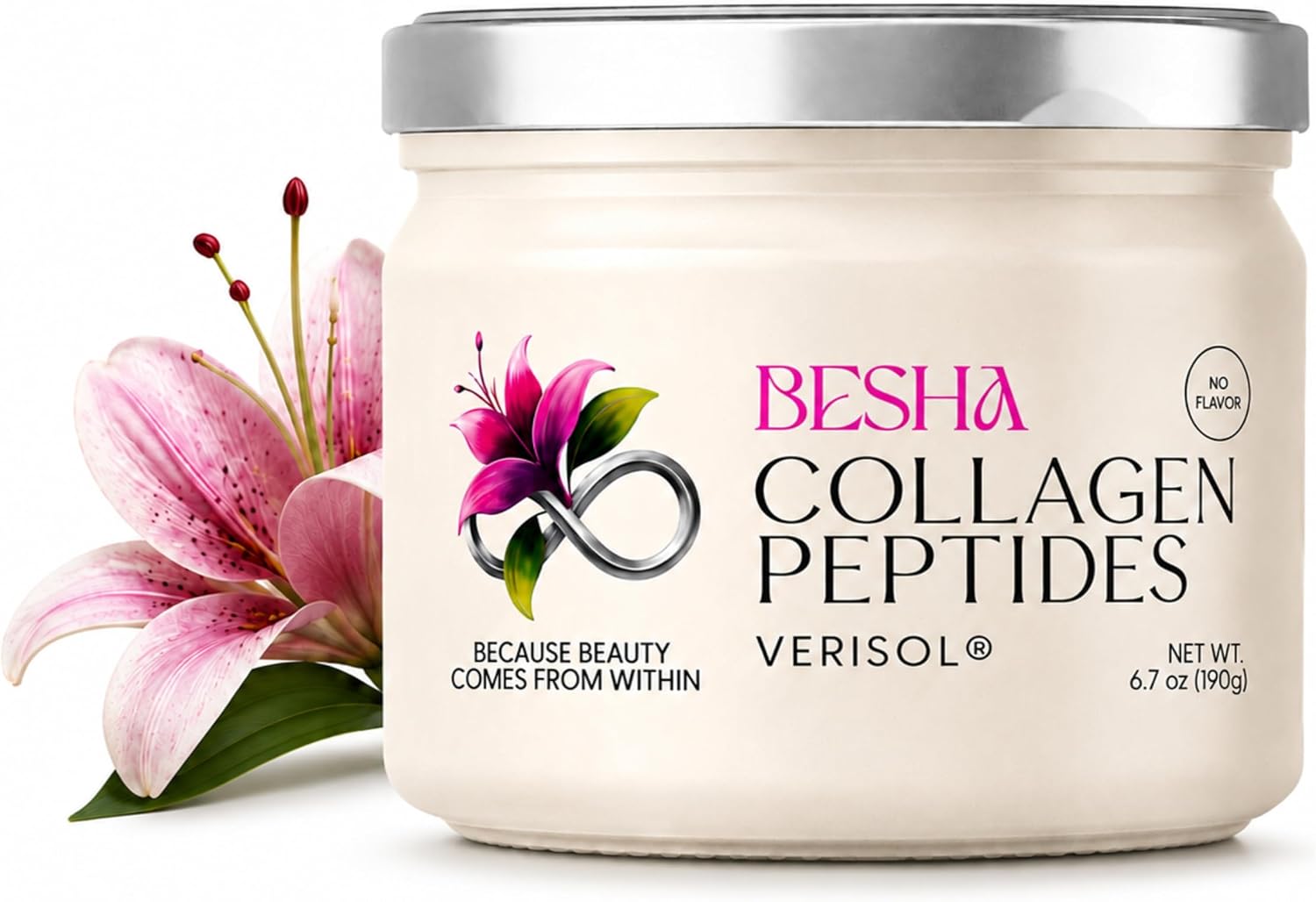 Detalle de BESHA INC Verisol Collagen Bioactive Peptides Powder, Pure Formula, 2-Month Supply