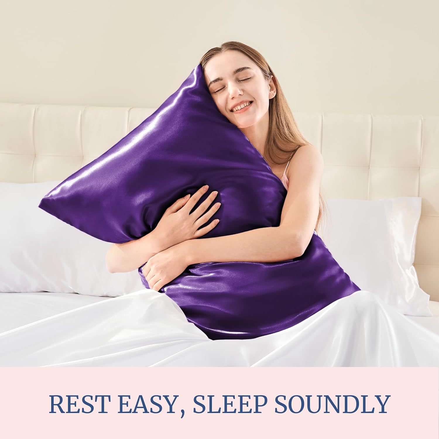 Thumbnail 4 de BEDELITE Satin Pillowcase 2 Pack Queen Plum