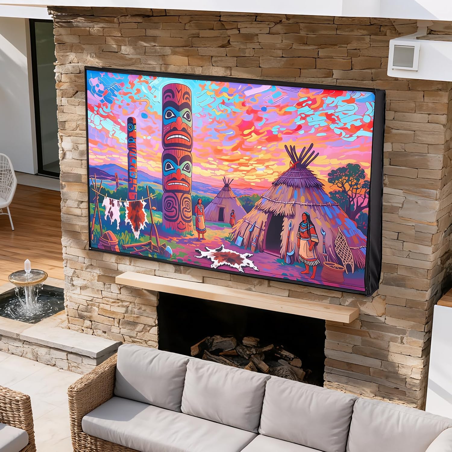 Detalle 2 de Youlvy Outdoor TV Cover 50-55 inch: Weatherproof Shield for Your Outside TV
