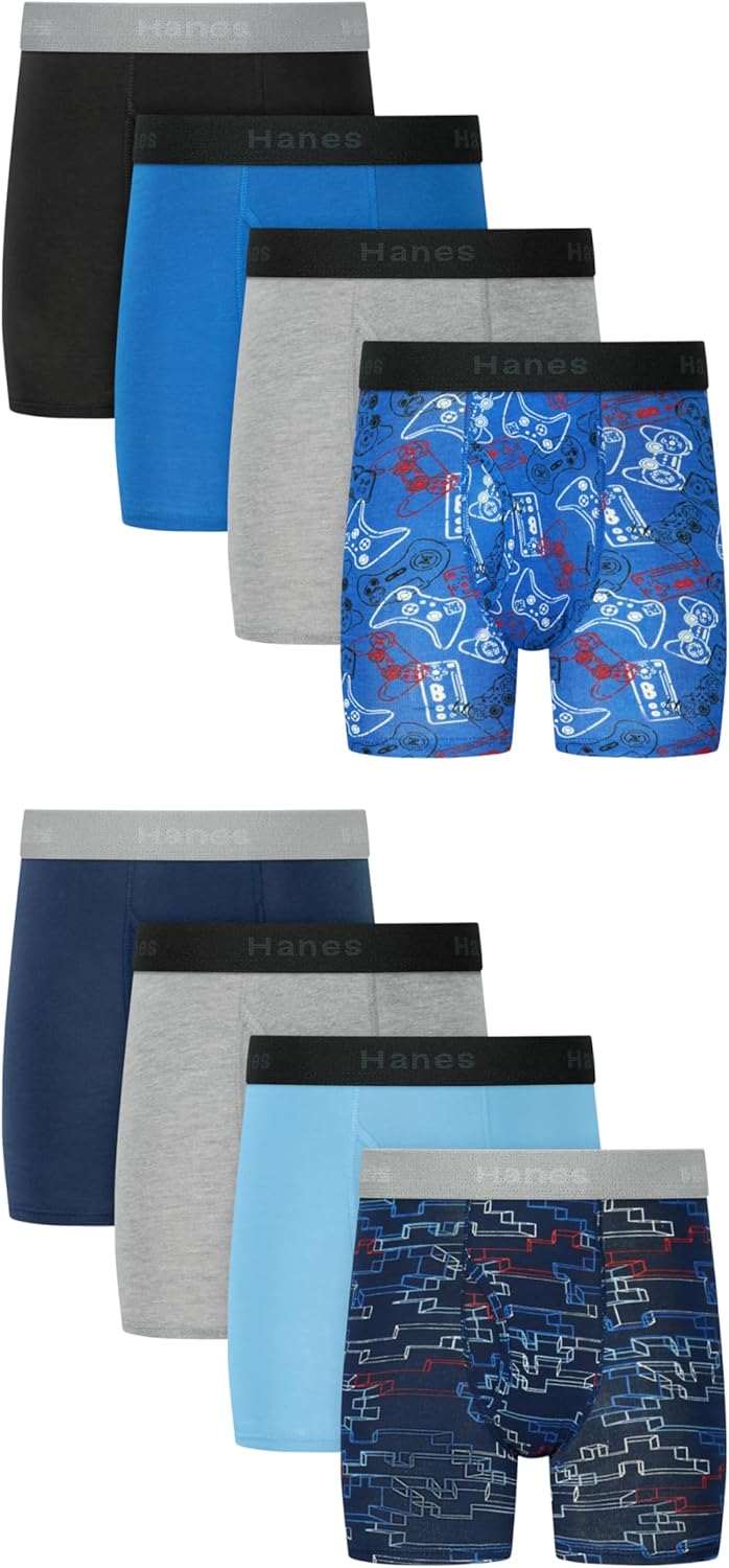 Thumbnail 6 de Hanes Boys' Boxer Briefs for Kids and Toddlers — Soft Cotton, 7 & 10 Pack