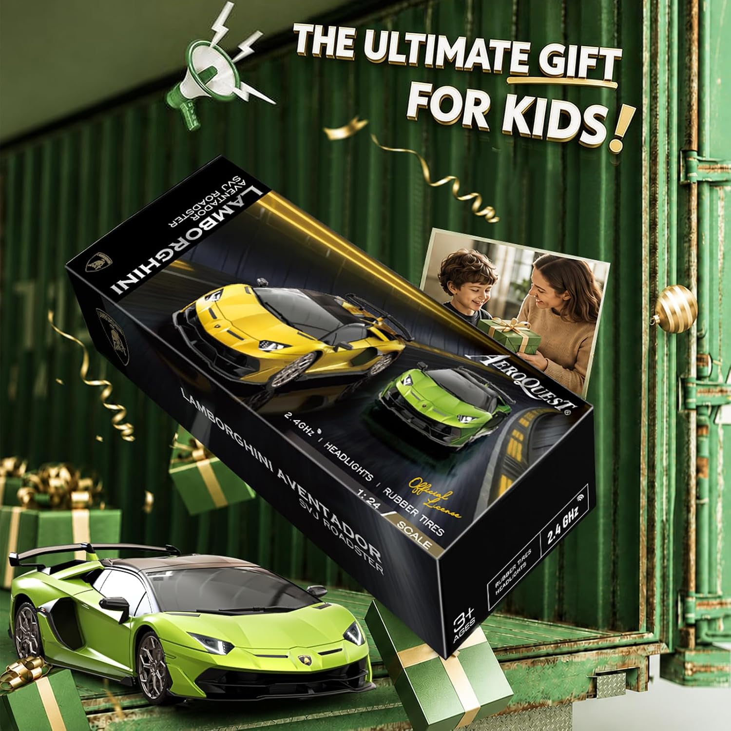 Detalle 2 de AEROQUEST 1:24 Lamborghini Aventador SVJ-Green RC Car
