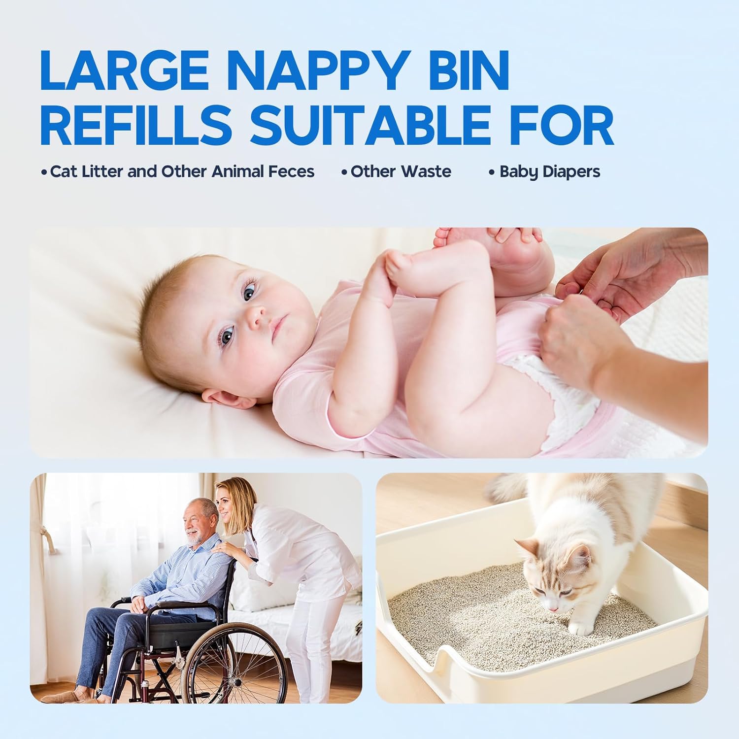 Thumbnail 4 de 12 Pack Nappy Bin Refills (4.5m) – Tear-Resistant Diaper Pail Bags for Most Cans