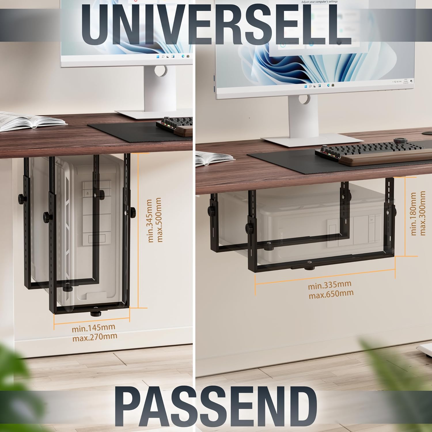 Detalle de RICOO TRH02-B PC-Halterung unter Schreibtisch 35 kg