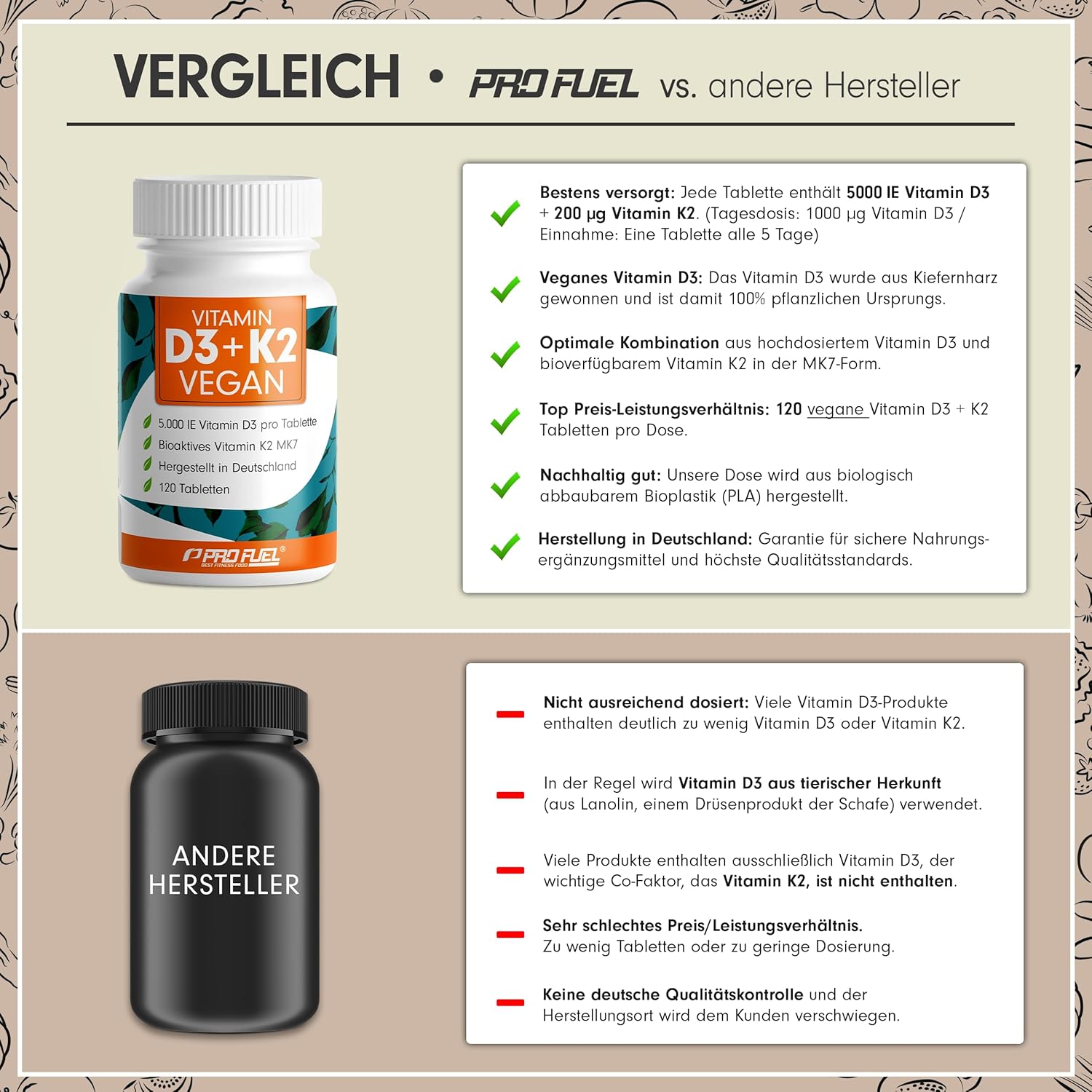 Detalle de Vitamin D3 K2 VEGAN 120 Tabletten ⚡