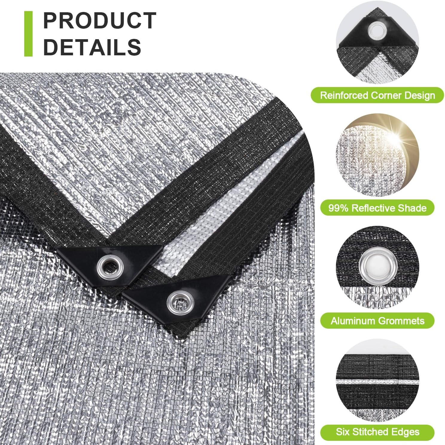 Detalle de SUNNY GUARD Shade Cloth, 6.5 x 10 ft