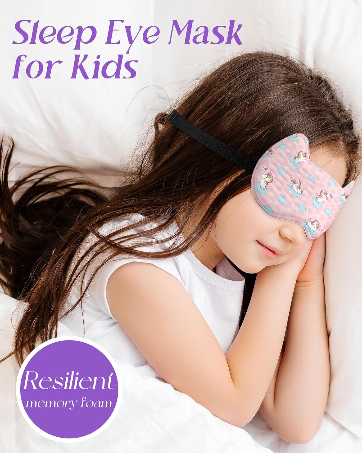 Detalle de Miss Adola Kids Sleep Mask – 3D Contoured Cat-Ear Eye Mask with Adjustable Strap