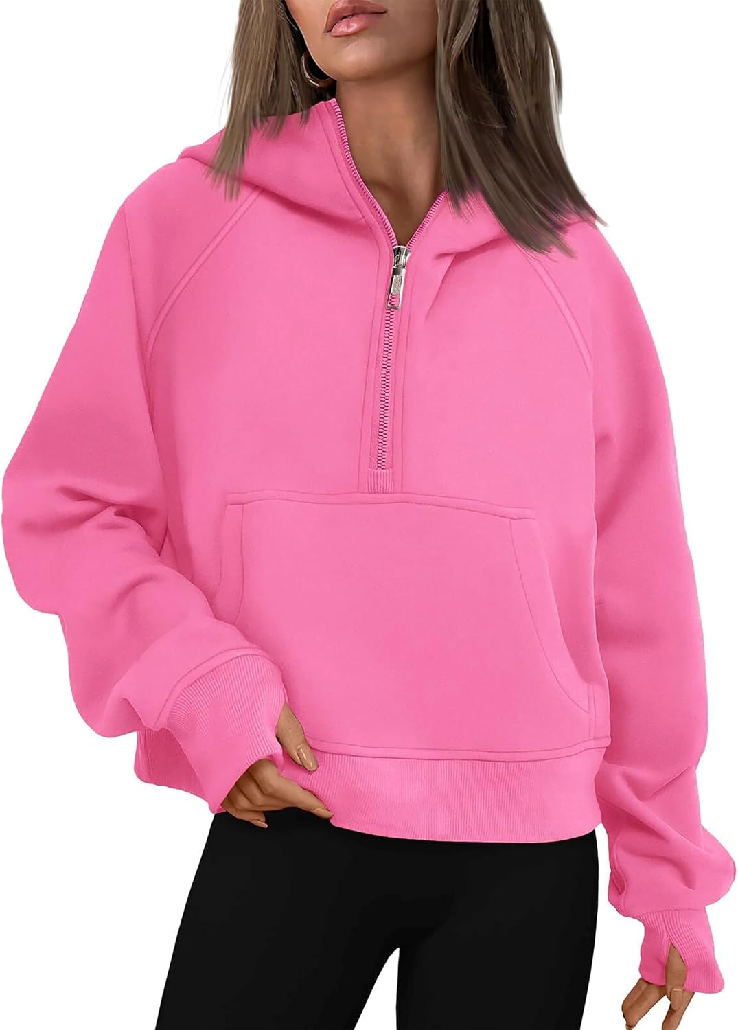 Detalle de Damen Hoodie mit Fleece Innenfutter