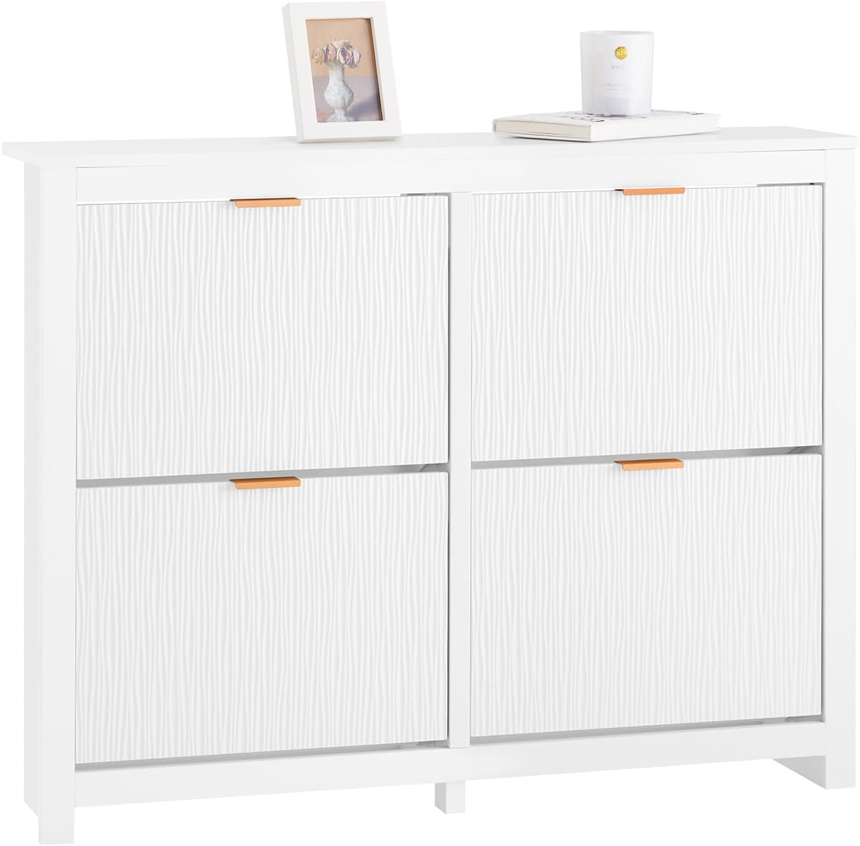 Detalle de SoBuy FSR186-II-W meuble chaussures 104x23x82cm