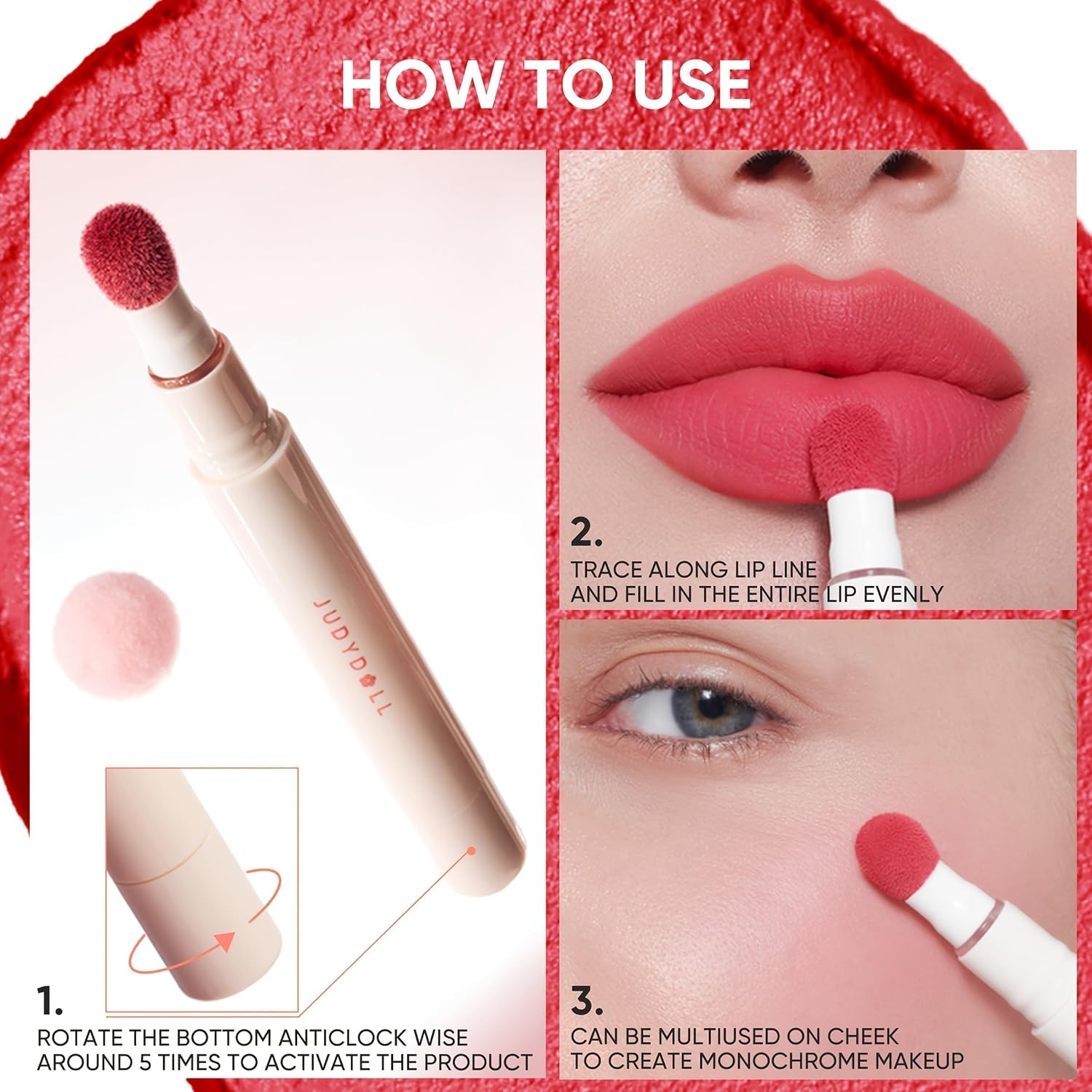 Thumbnail 6 de JUDYDOLL N03 Hot Sauce Matte Glitter Lipstick, Red Lip Color