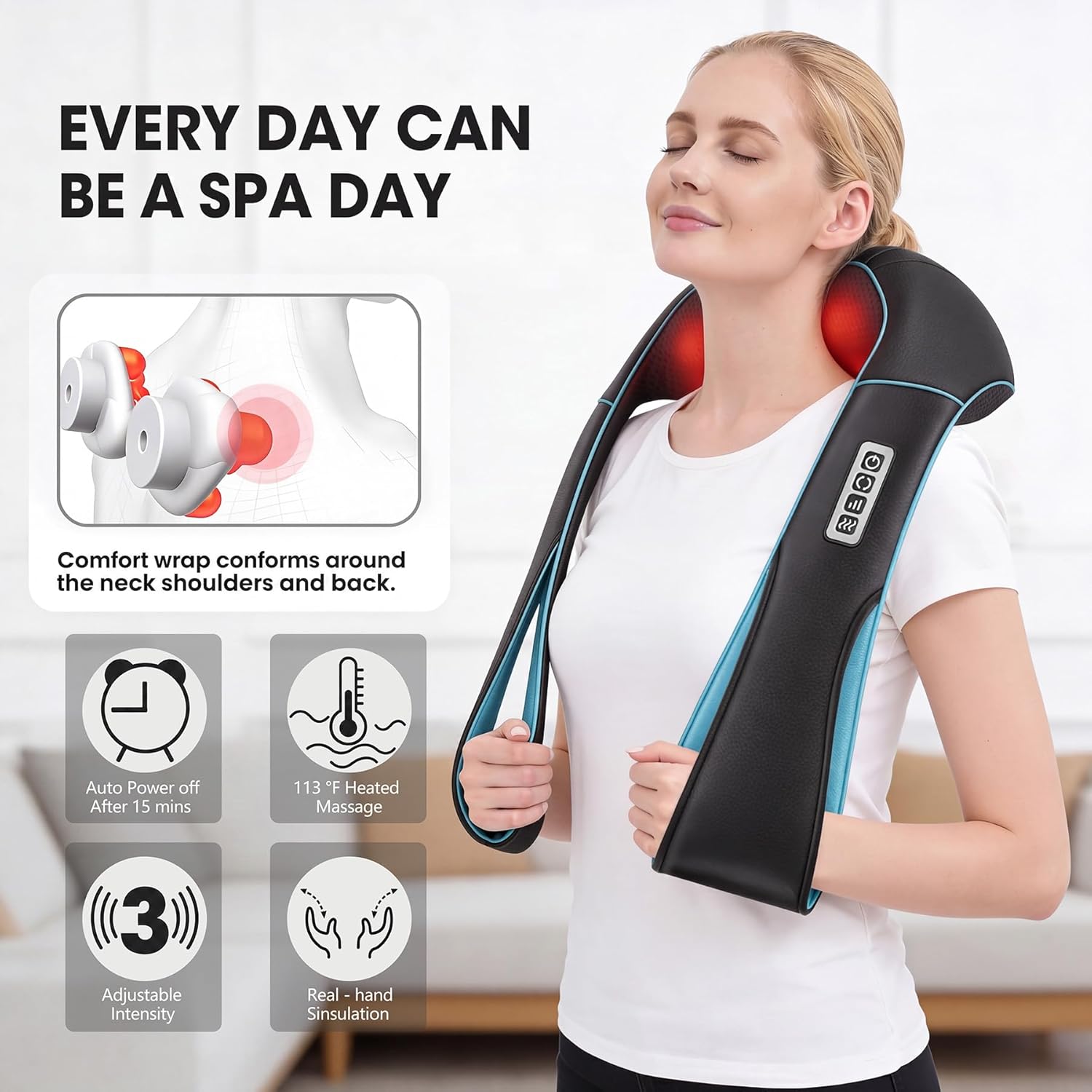 Thumbnail 3 de MagicMakers Electric Shiatsu Neck Massager with Heat