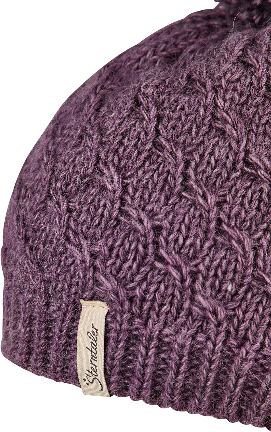Detalle de Sterntaler Mädchen Beanie-Mütze Bommelmütze Meliert – Purpur, Größe 47