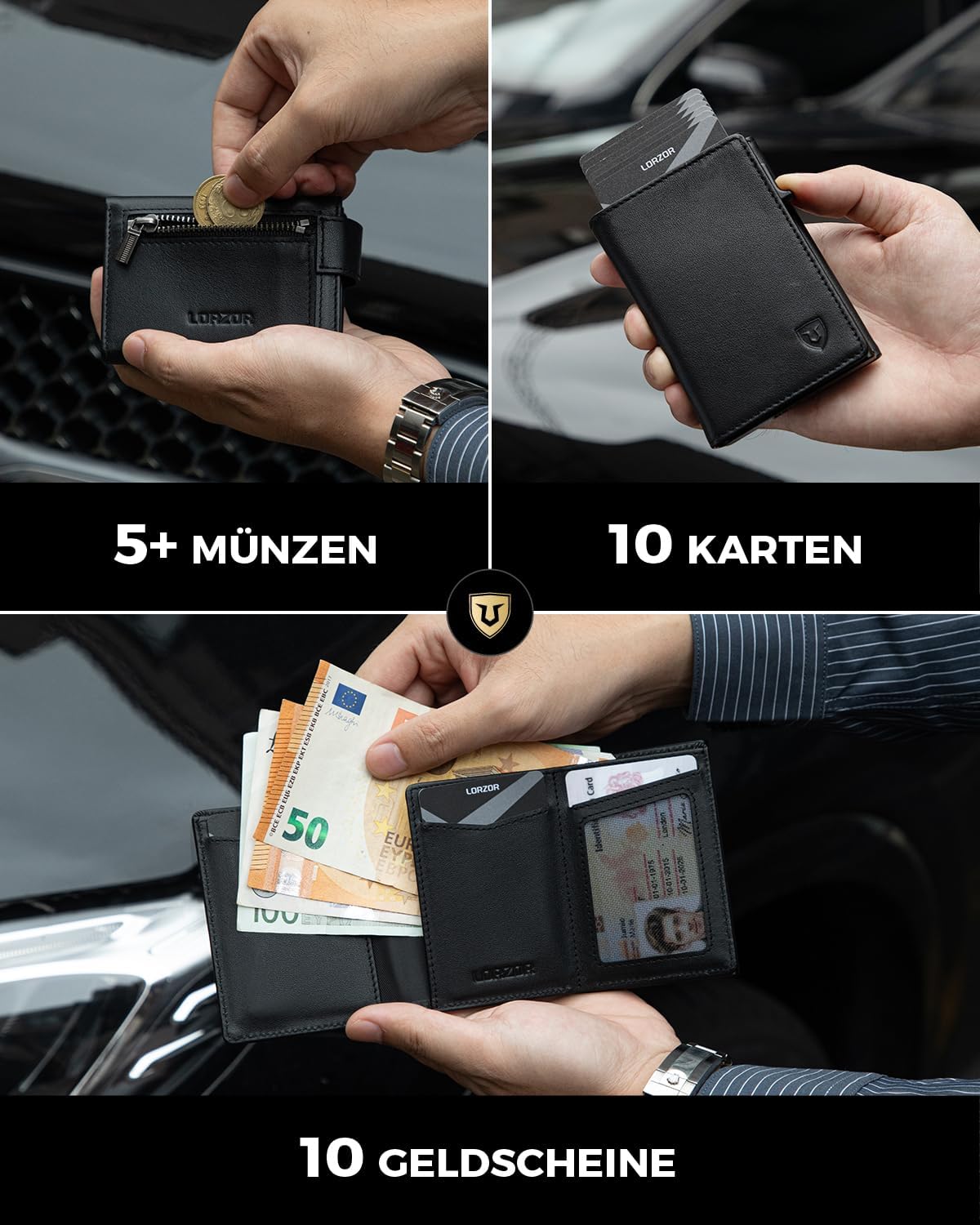 Thumbnail 4 de LORZOR Kartenetui Herren Slim Wallet