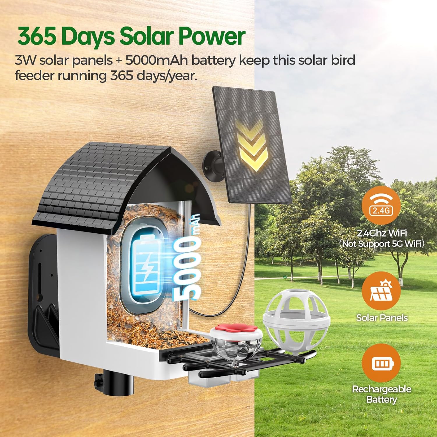 Detalle de HD 2K Smart Bird Feeder Camera