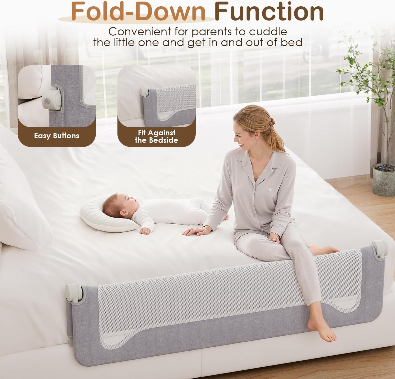 Detalle de Kincongi Toddler Bed Rail, 59-Inch