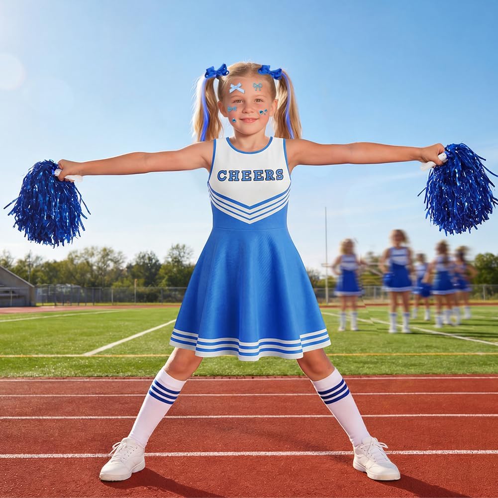 Thumbnail 5 de AYBUY cheerleaderkostuum voor meisjes, 11-delige set in rood en blauw