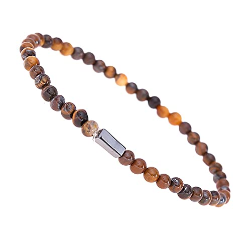 Detalle de Made by Nami 2x Boho Surfer Bracelet Set – Brown & Tigereye (Handmade, Adjustable, Waterproof)