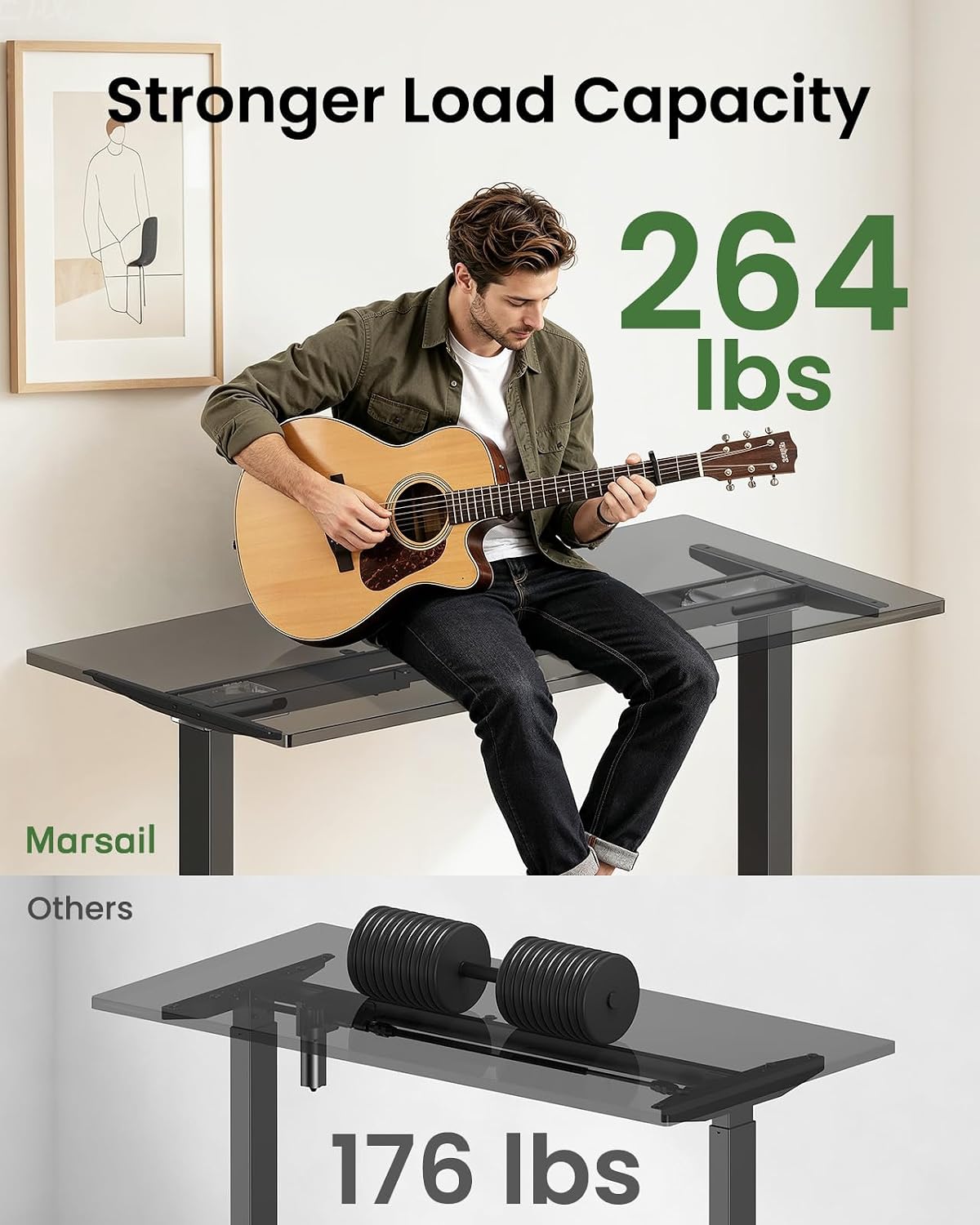 Detalle de Marsail Standing Desk Frame, Dual-Motor