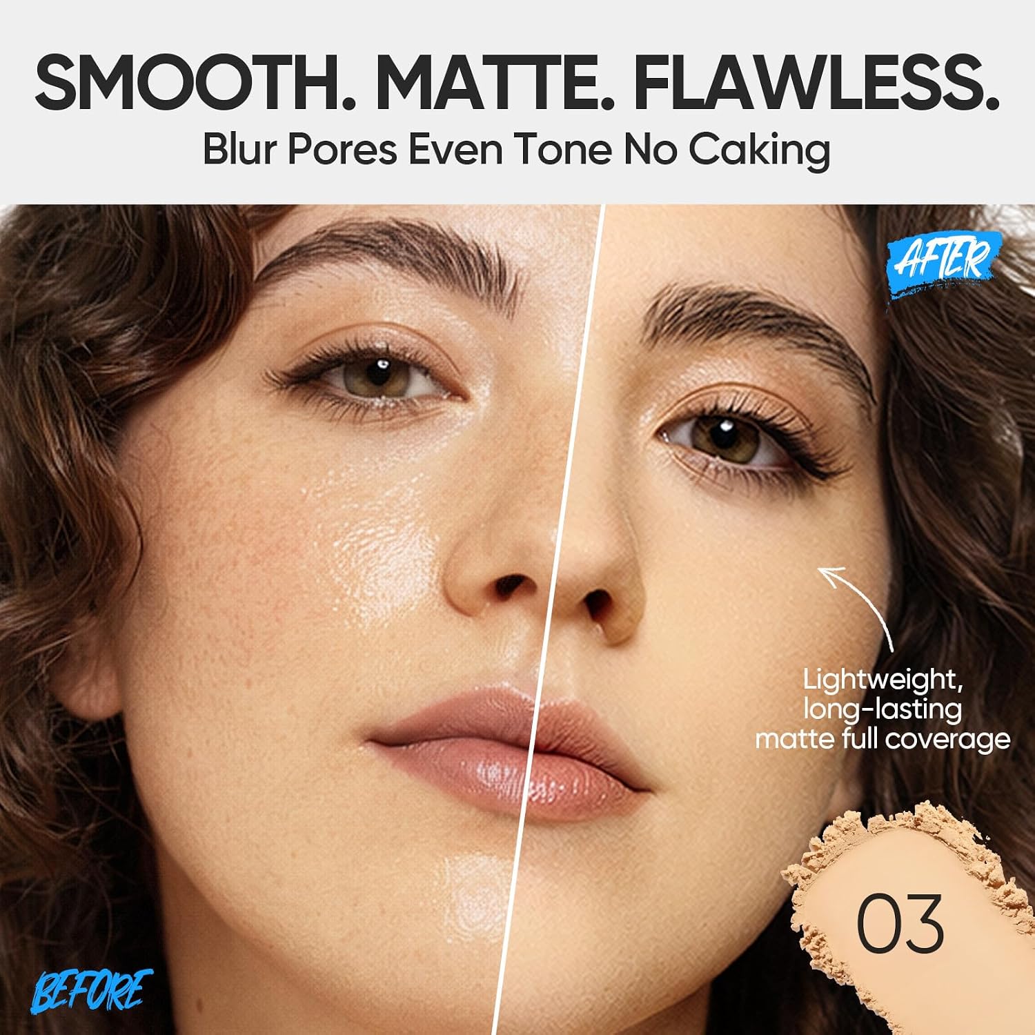 Detalle 2 de SKINTIFIC Ultra Cover Powder Foundation 03 Petal for Oily Skin, Matte Finish