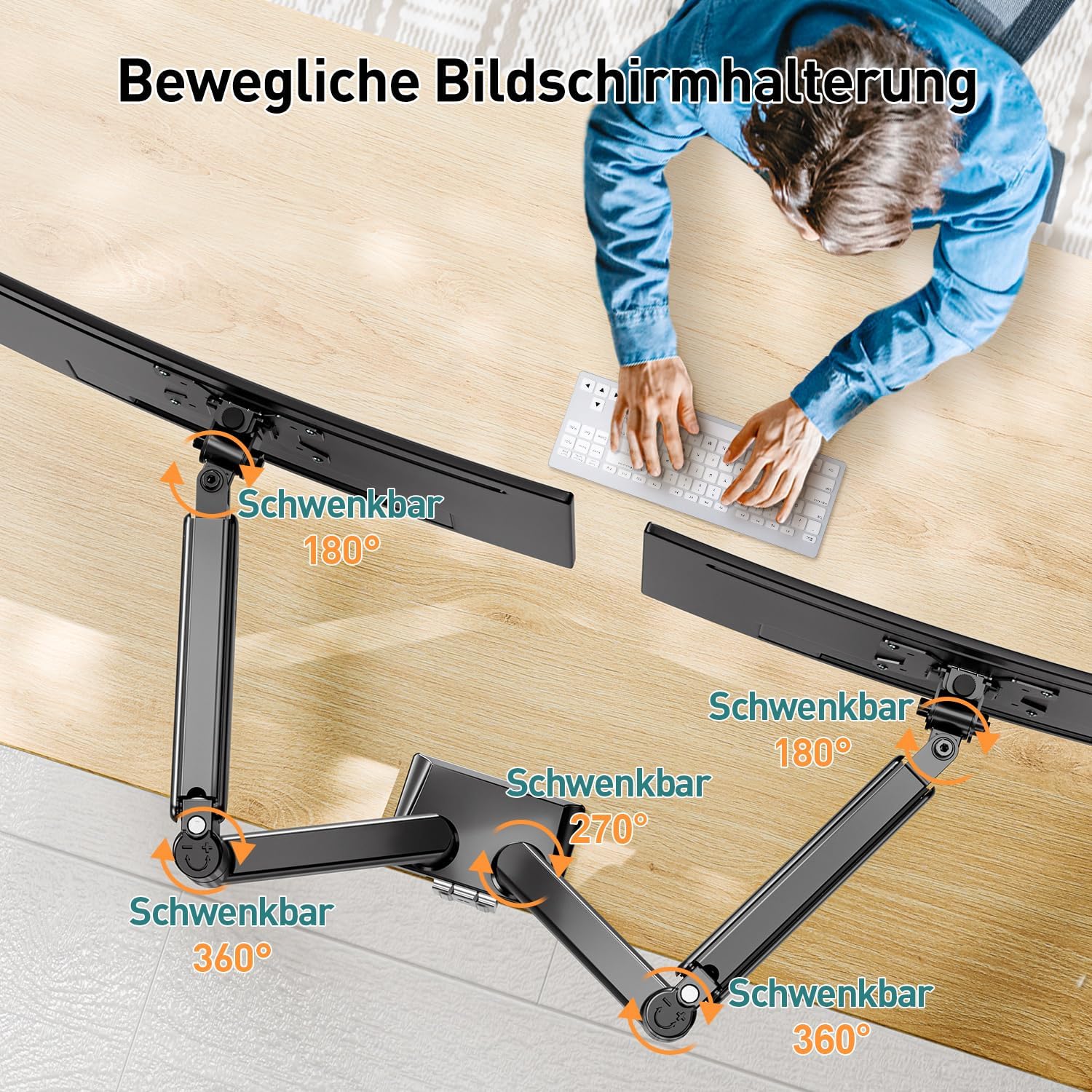 Thumbnail 4 de ELIVED Monitorarm für 13 bis 32 Zoll