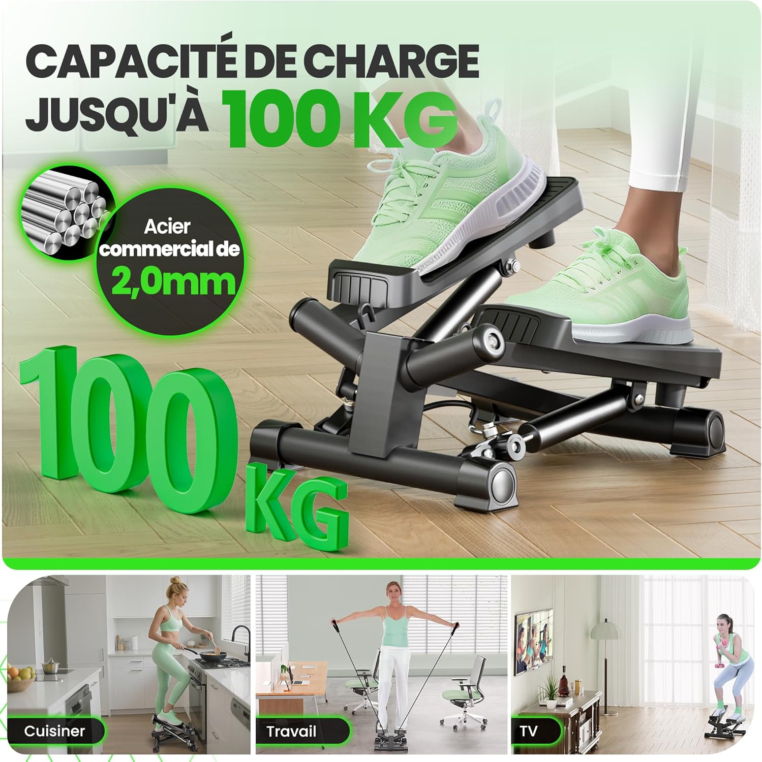 Thumbnail 5 de Mini stepper Fitness 100 kg