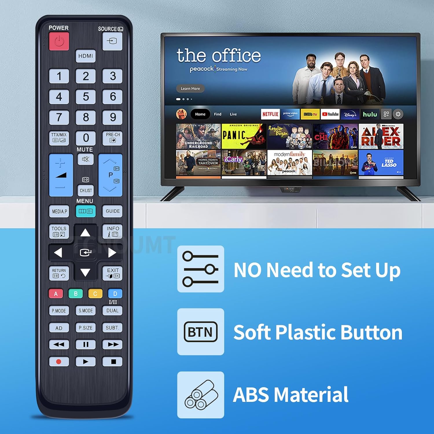 Detalle de TCNOUMT BN59-01014A Remote Control Replacement for Samsung TVs
