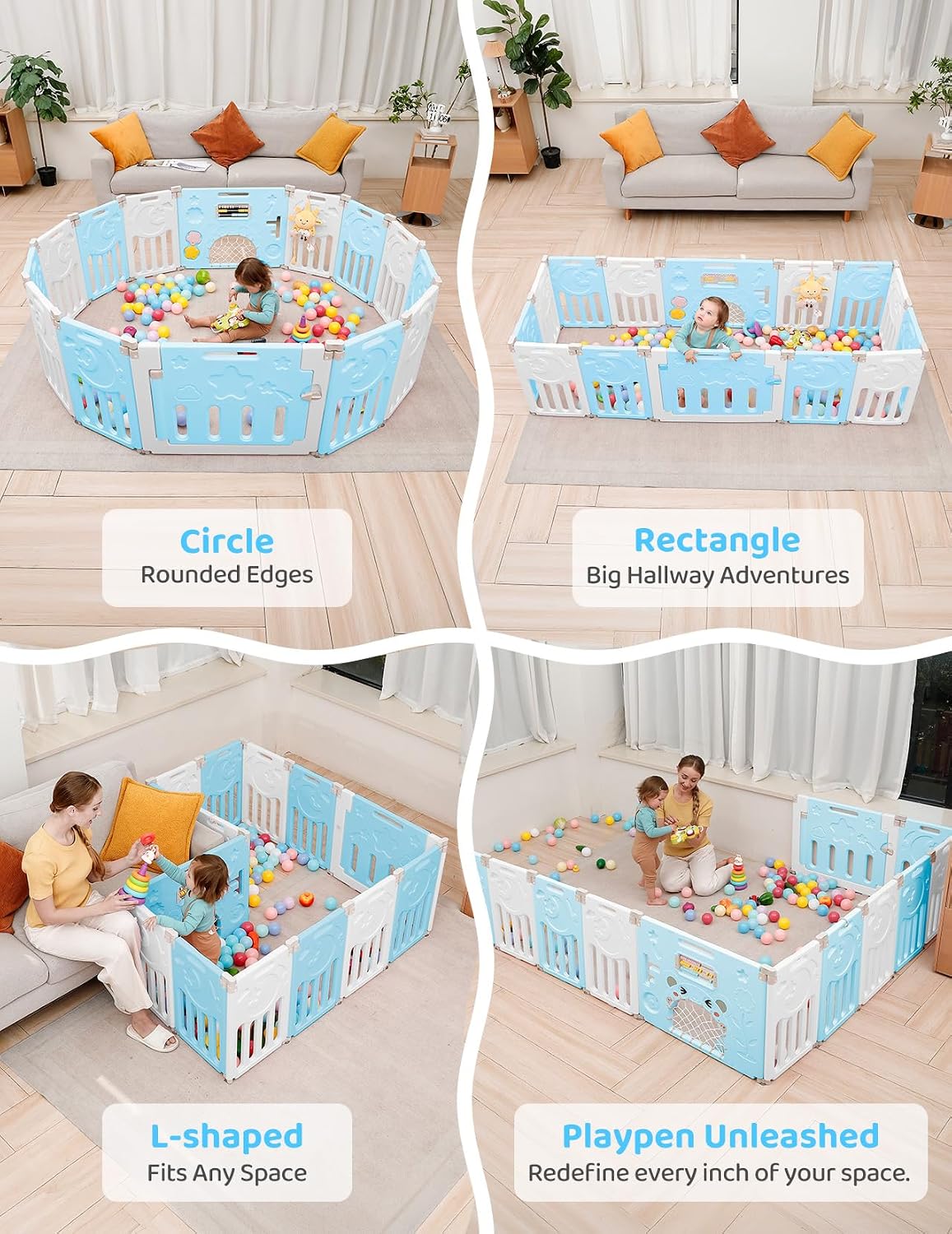 Thumbnail 3 de Baby Playpen, 14-Panel Foldable Design