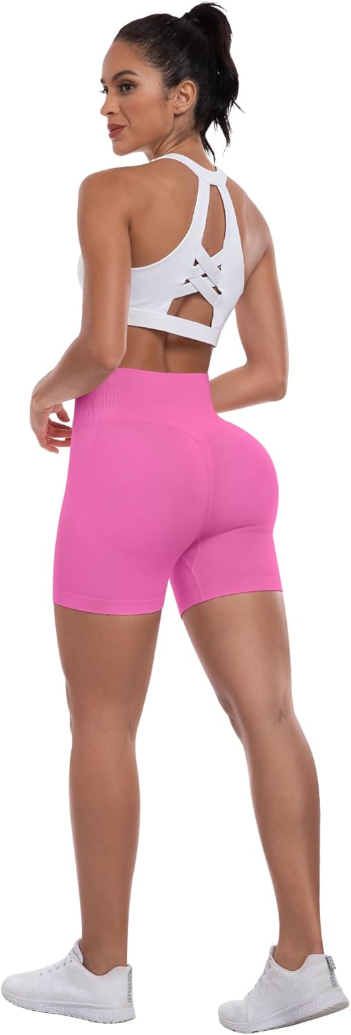 Thumbnail 4 de ATHVOTAR Workout Gym Shorts Women: High-Waisted Seamless Scrunch Butt Lift
