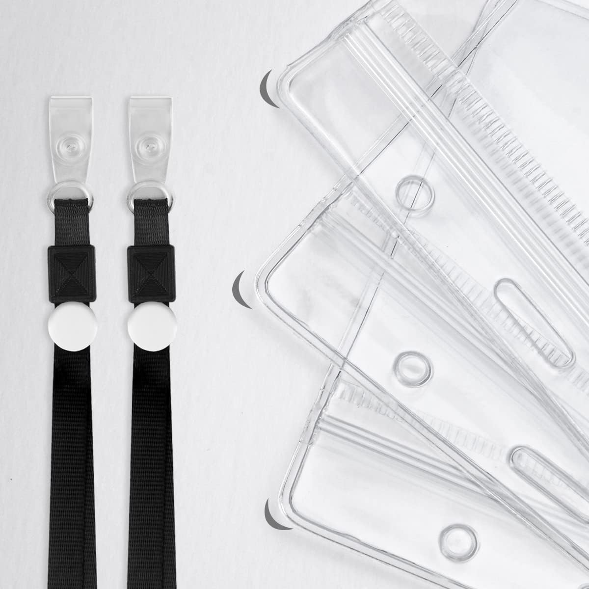 Detalle de Vicloon horisontell plastkorthållare med 10 hållare och 10 svarta nyckelband
