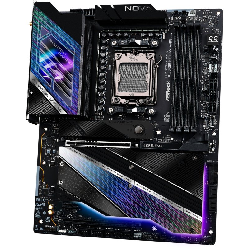 Detalle de ASRock X870E NOVA WIFI: ficha técnica y valoración para gaming de alto rendimiento