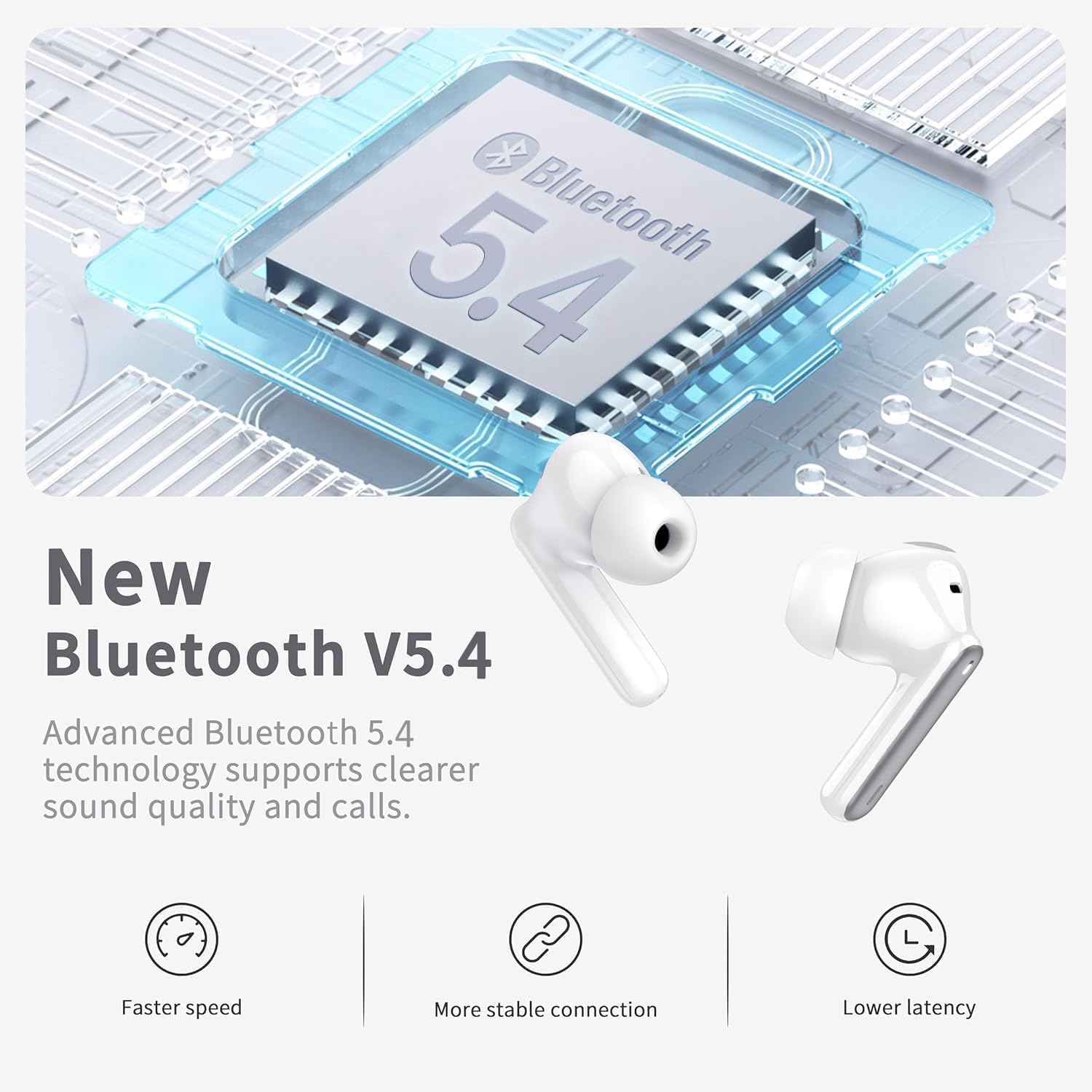 Thumbnail 1 de Bluetooth In-Ear-Kopfhörer A97 Pro (Bluetooth 5.4) mit ENC, 4 HD-Mikrofonen, IP7 Wasserdicht & USB‑C Ladeetui – Grau