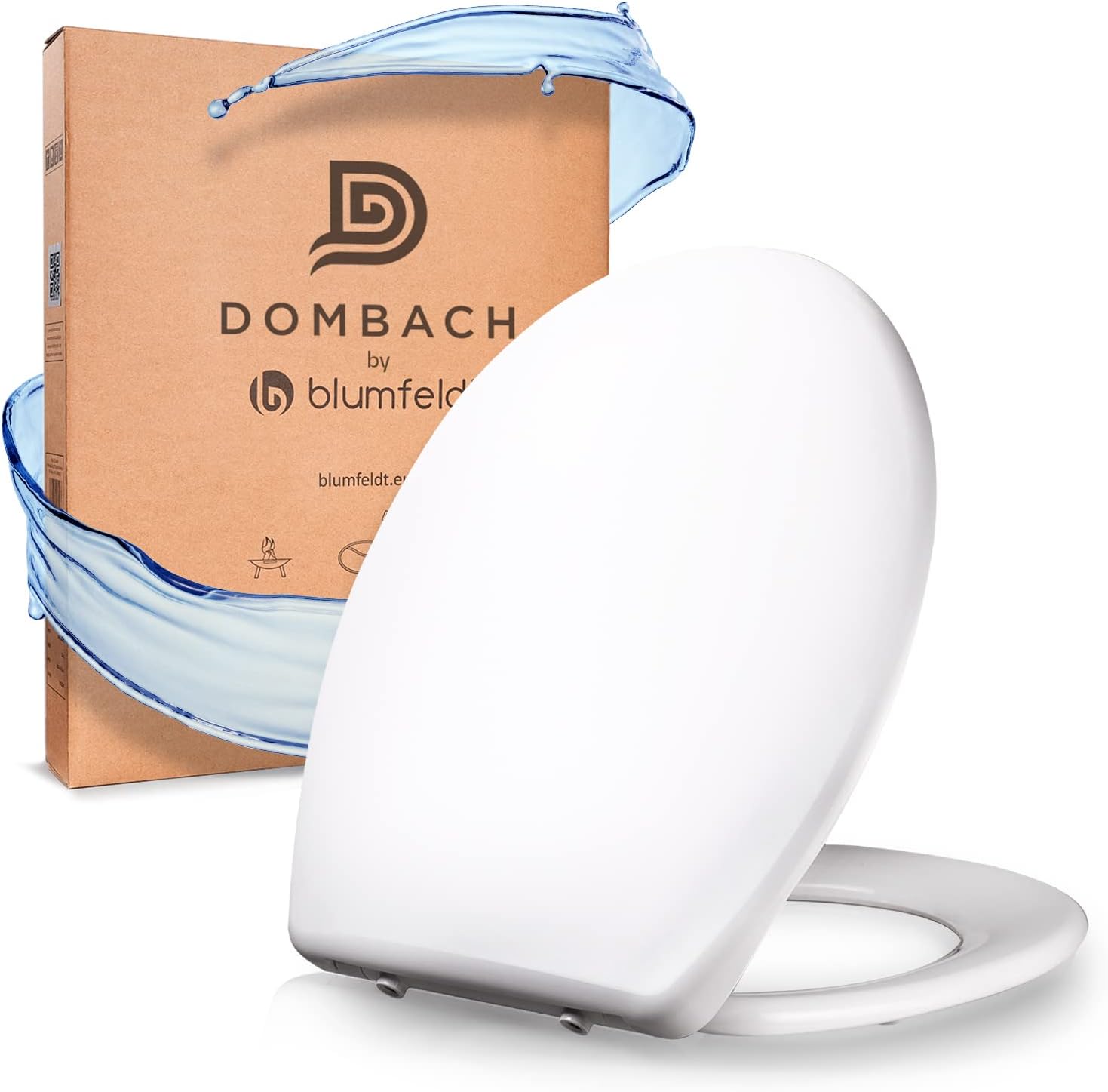 Detalle de Dombach® Celesto Premium Tapa WC Amortiguada Blanco Ovalada 🚽