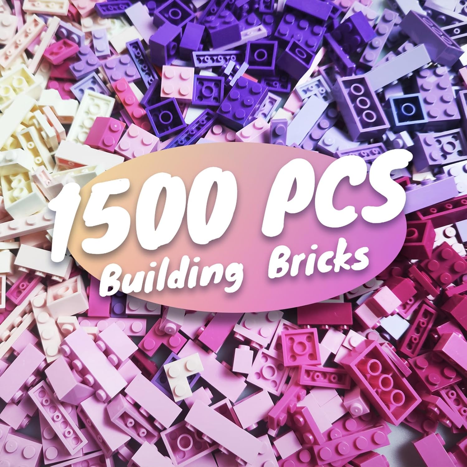 HUIZDQ 1500 Pieces Building Bricks – Classic Set Compatible with All Major Brands (Girl Colour)