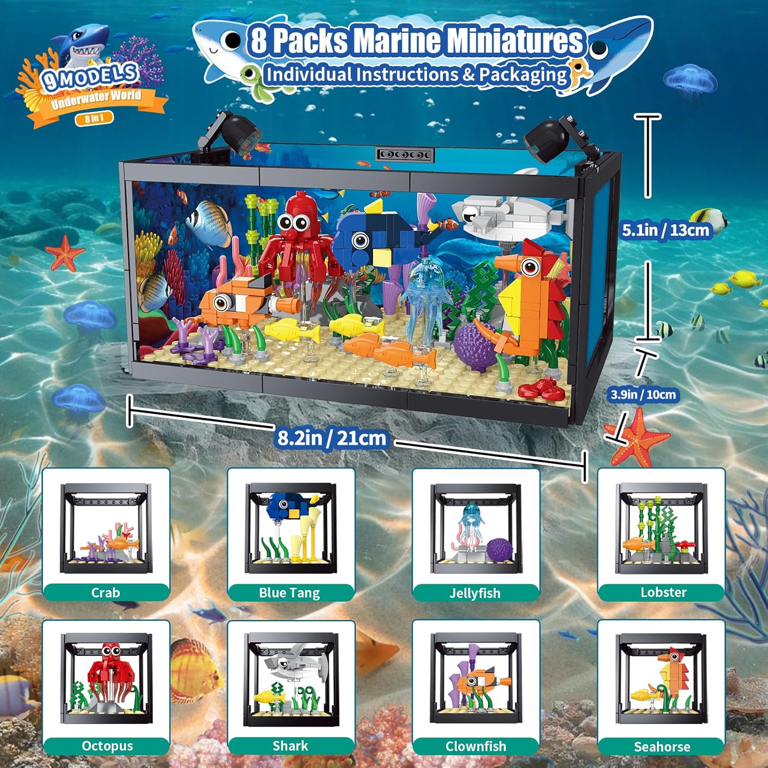 Thumbnail 4 de kiothdre Jouet Aquarium Marin 8 en 1 🐠