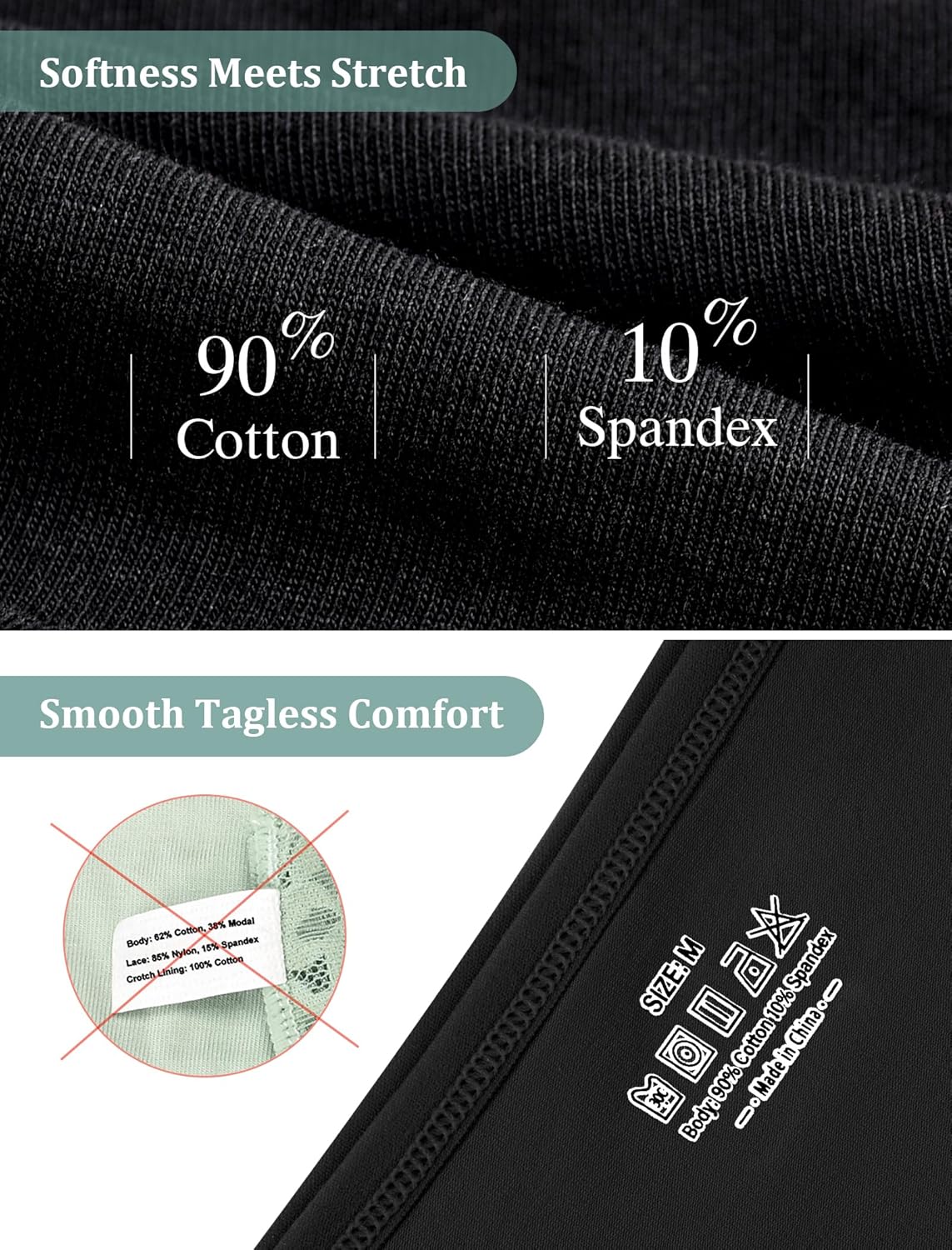 Thumbnail 2 de VOENXE Damen String Tanga aus Baumwolle (90% Baumwolle, 5er Pack) – atmungsaktiv & bequem