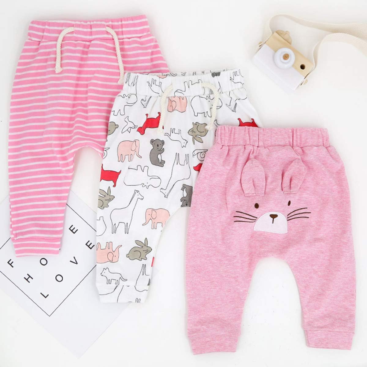 Thumbnail 1 de CuteOn 3 Pack Pantalons sarouels coton bébé