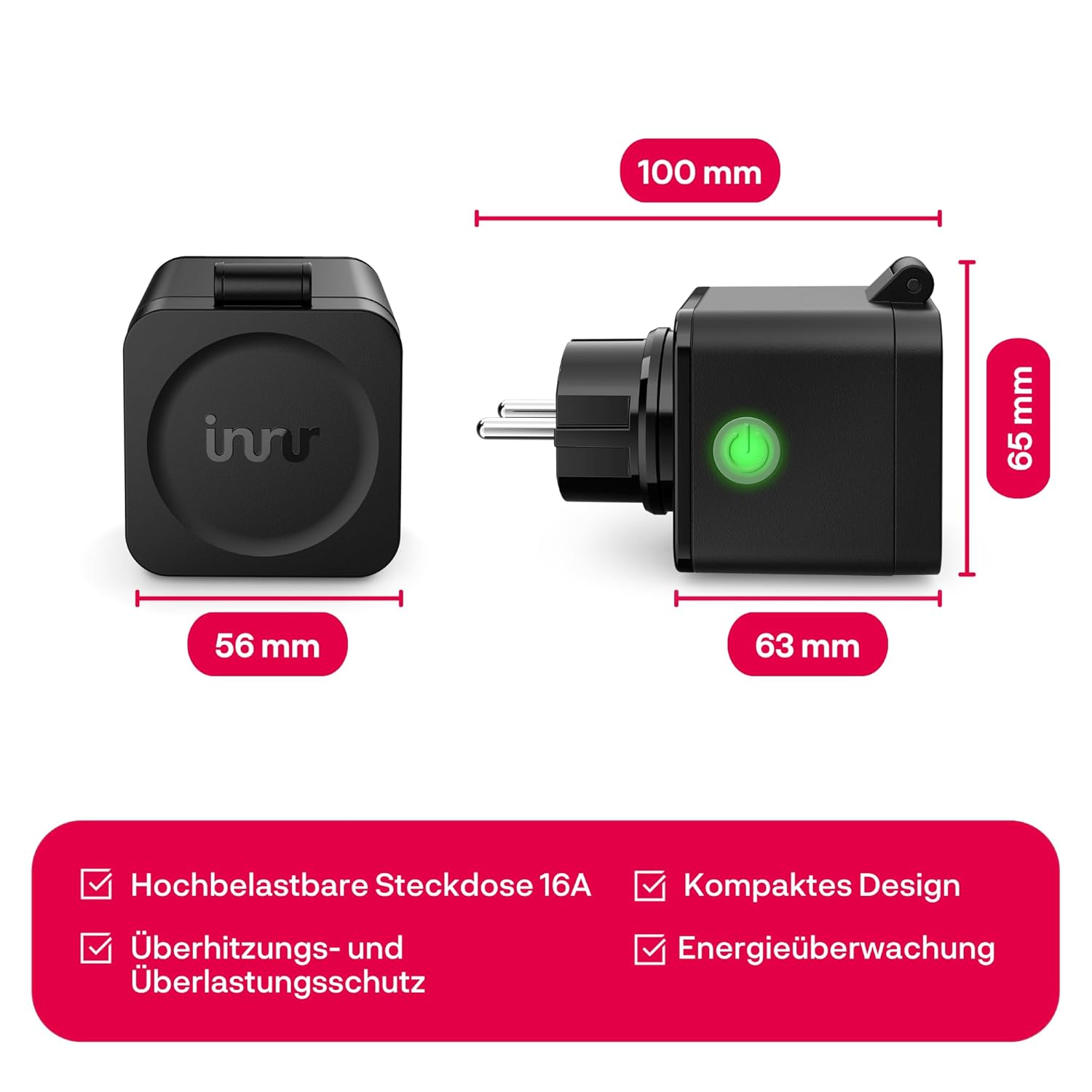 Thumbnail 3 de innr Zigbee Smart Außensteckdose (2er-Set) mit Strommessung, IP54 – funktioniert mit Hue* und Alexa