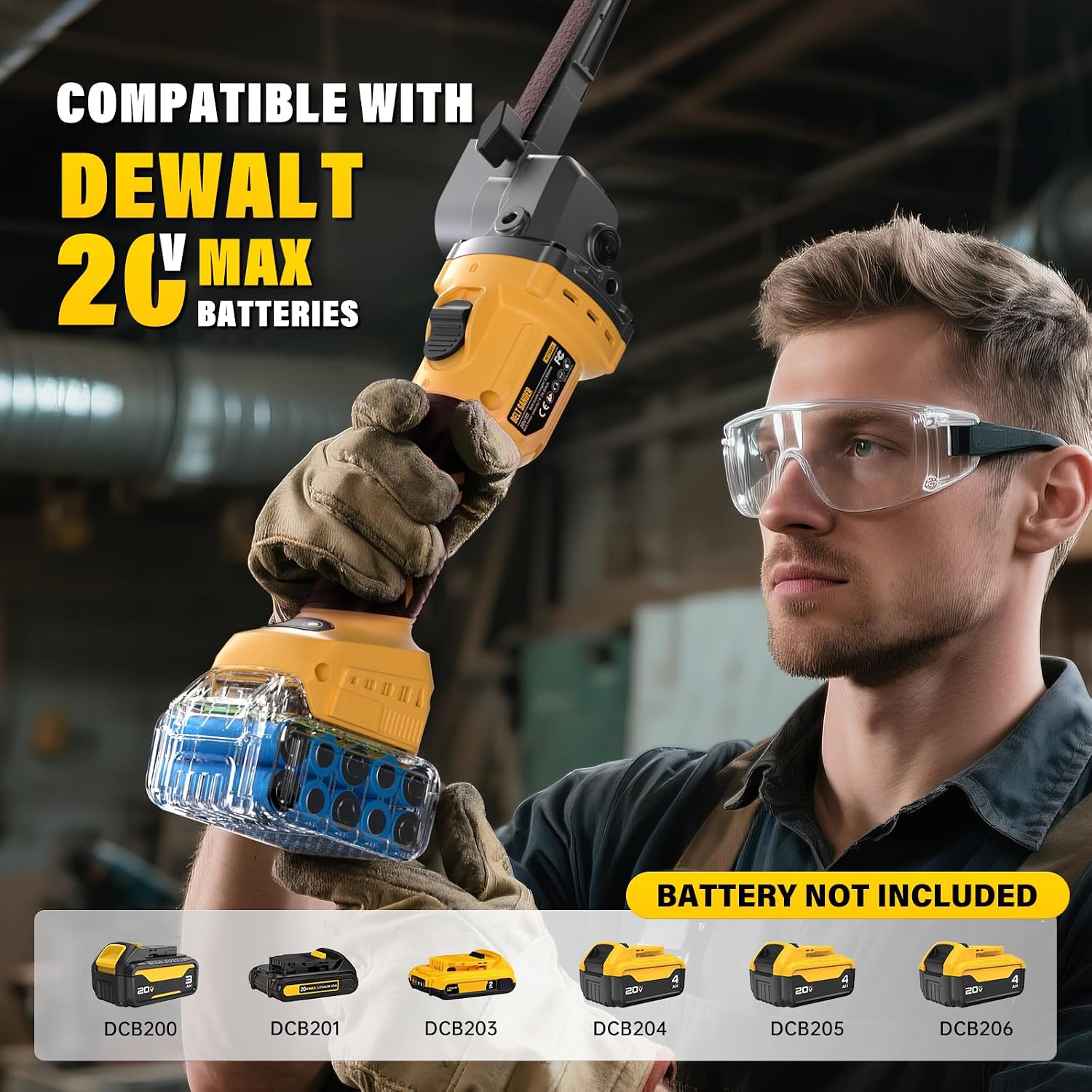 Detalle 2 de VERVEWAVE WT8841 Cordless Belt File Sander, 6-Speed, 170° Adjustable Arm
