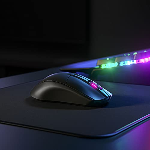 Detalle de SteelSeries Rival 3 Wireless: ratón gaming inalámbrico con dual (2.4 GHz y Bluetooth) y batería de más de 400 horas