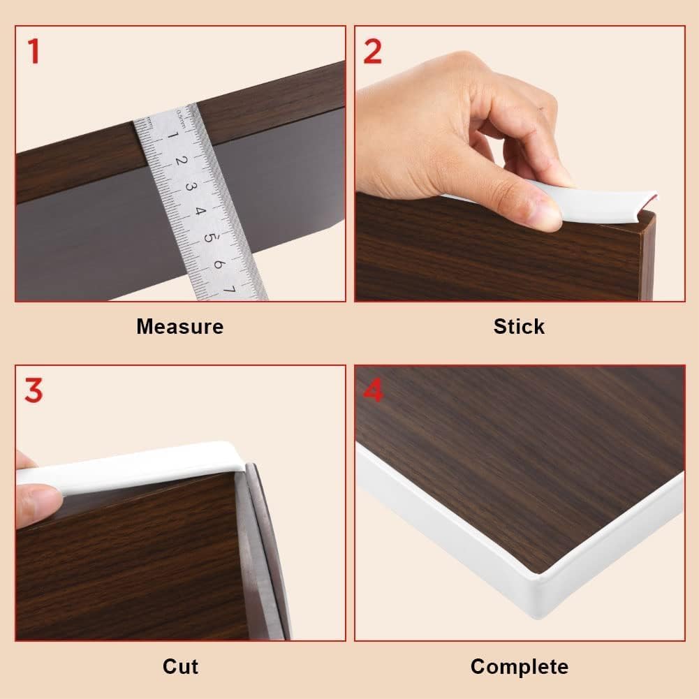 Flintronic 10m x 18mm U-Shape Flexible Furniture Edge Banding (White) – self-adhesive TPE trim