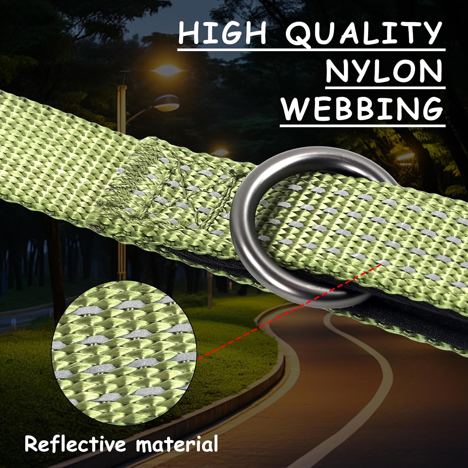 Thumbnail 4 de Wolfone Leichte Schleppleine 15m für Hunde – reflektierend, gepolsterter Griff, Army Green